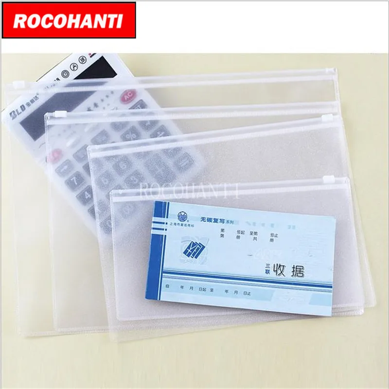 10pcs Waterproof Clear PVC Zipper Bag Plastic Gift Bag With Zipper Transparent Document File Packing Organizer A4 / B5 / A5 / A6