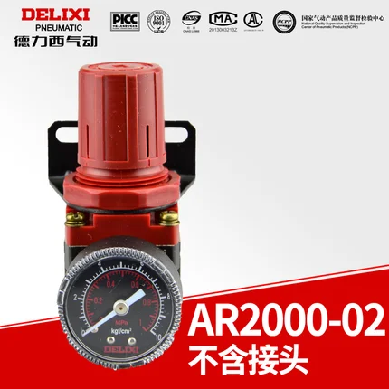 Original DELIXI AR2000-02 AR3000-03 AR4000-04 Pneumatic Air Control Compressor Pressure Gauge Relief Regulating Regulator Valve