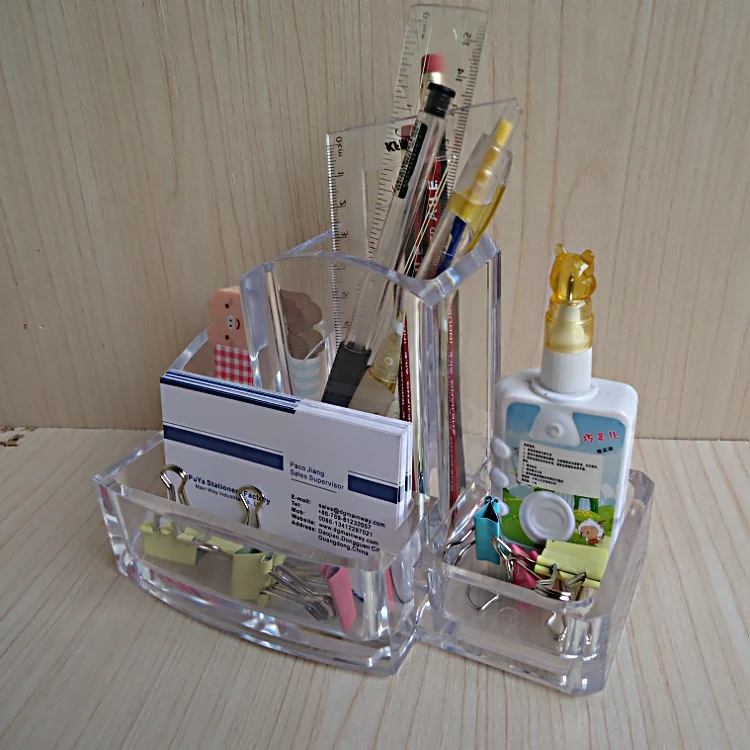 Acrylic pen holder creative fashion multifunction pen holder storage box Korea personalized office ornaments