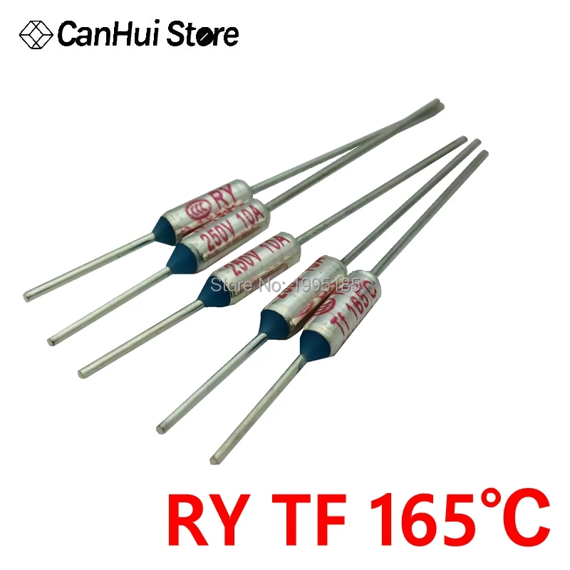 RY 10/20/50/100pcs/lot New Micro thermal fuse 10A250V 165 Degrees 165 C Mini temp fuse metal shell Thermal Cutoff