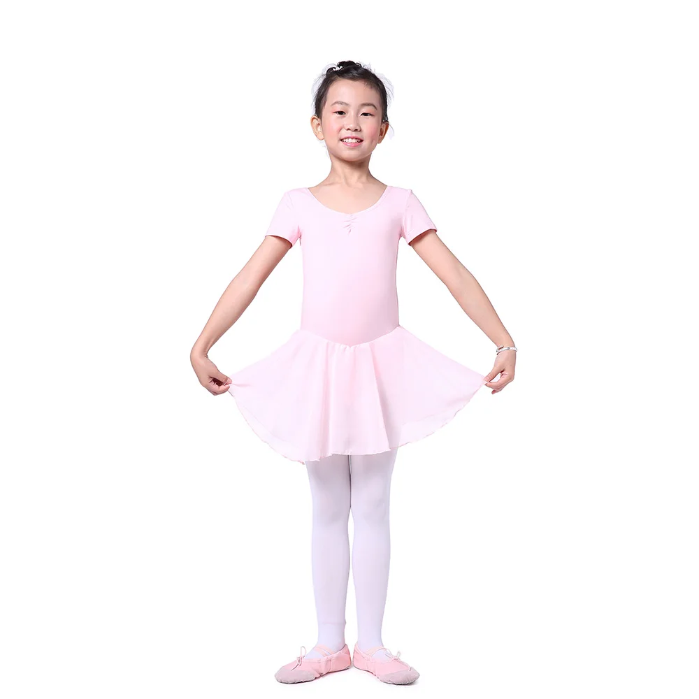 Valchirly Mädchen Ballett Chiffon Kleid, Kinder Baumwolle Lycra Tutu Ballettrock, Gymnastik Trikot Kostüm