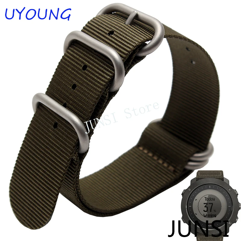 For Suunto Traverse Series  Nylon Long Watch band 5 rings Nylon Strap outdoors Smart watches accessories