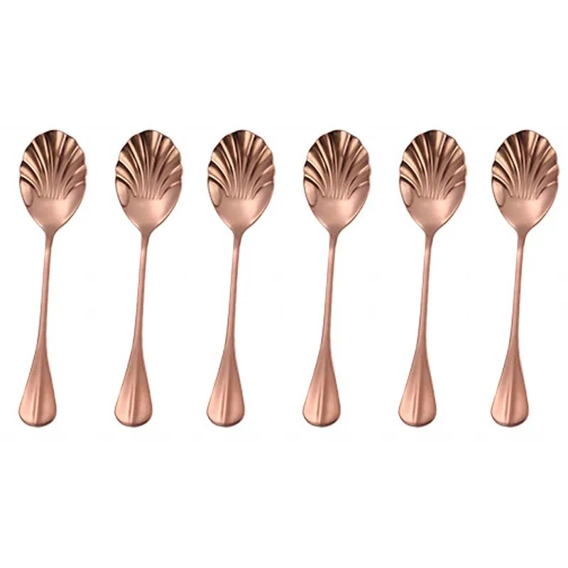 Christmas Decor Shell Shape Coffee Spoons, Colorful Dessert Tea Spoons, Dinnerware Set,Tea Mixing Scoop Suit, Cutlery Set