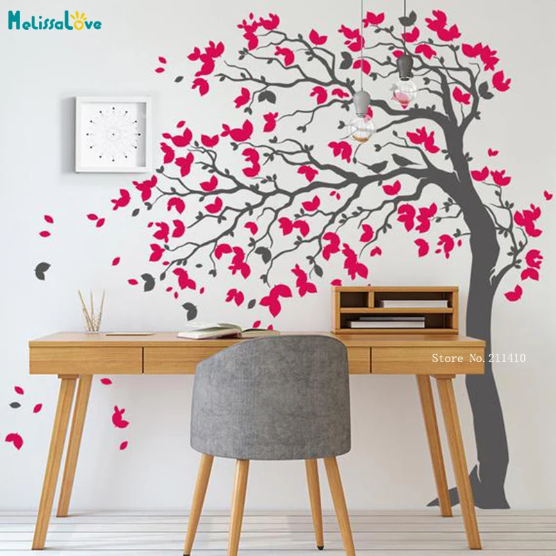 Large Tree Wall Sticker Two Colors Decals Home Decaration for Kids Baby Room Removable Nursery Art Murals Living Room YT1050