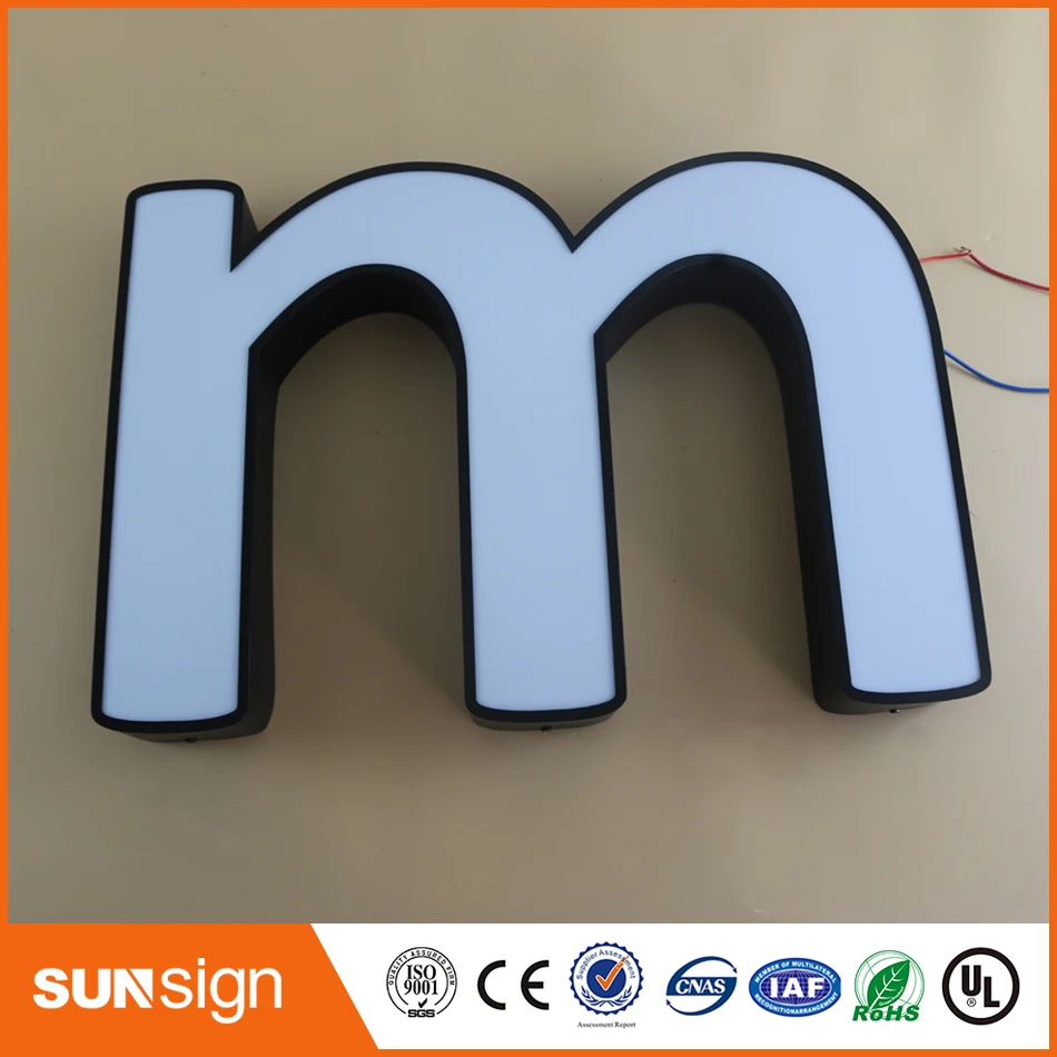 Fabriek Outdoor Verlichting Up Rvs Led 3d Brief Teken Logo