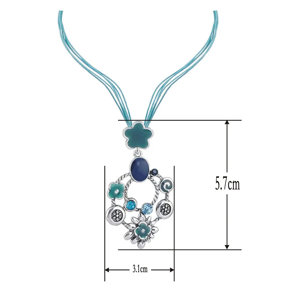 Trendy Enamel Statement Necklace for Women Fashion Zinc Alloy Wax Rope Chain Pendant Free Shipping