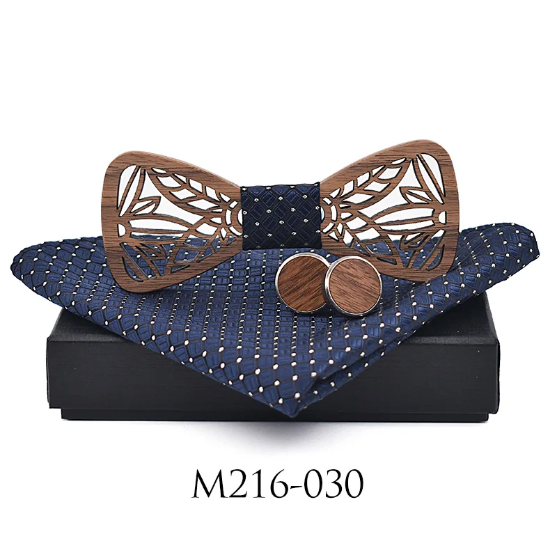 ZDJMEITRXDOOW wooden bow  Tie set and Handkerchief Bowtie Necktie Cravate Homme Noeud Papillon Man Corbatas Hombre Pajarita