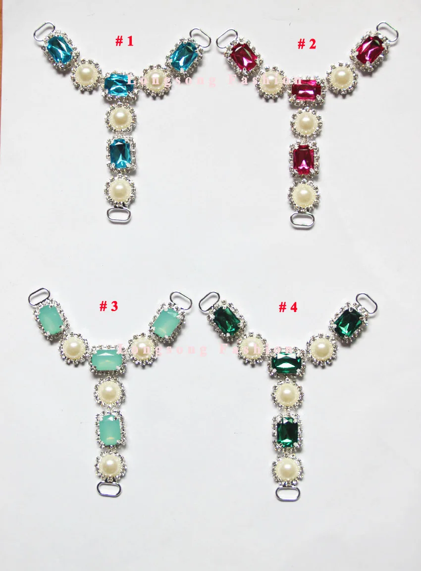 Free Shipping Wholesale 28pcs/lot  2.5x4'' Rhinestone Shoe Buckle Rhinestone Connector Bikini Connector RC102003