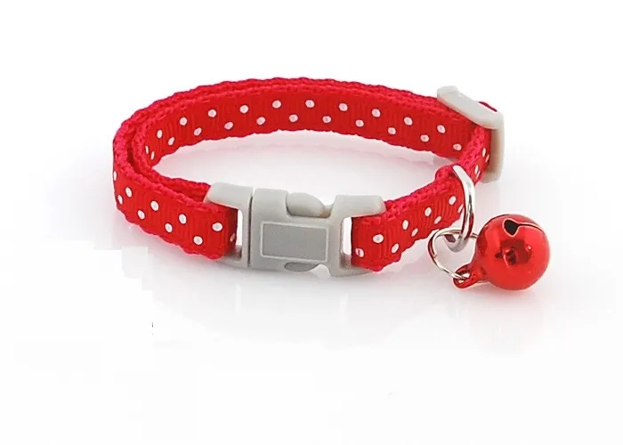 Pet Collar Leash Set For Puppy Cat Small Animal Dot Printed Nylon Collar Leash Lead Set with Bell