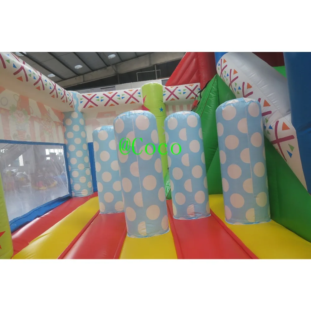 commercial clown bounce house inflatable air jumping bouncy castle with slide jumper combo