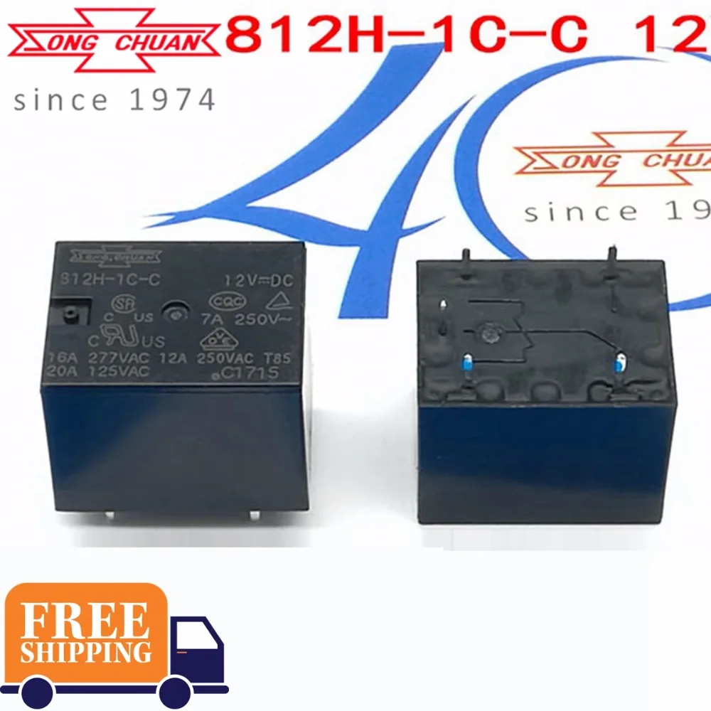 SONGCHUAN 100%-NEW 10PCS 812H-1C-C 12VDC 812HM-1C-C 24VDC 812H-1A-C 5VDC 12VDC 24VDC T73 5V 12V 24V Relay Original