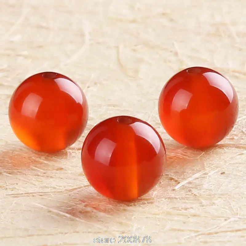 10PCS Natural Red Agate Round Loose Beads 4/6/8/10/12/14/16/18/20mm Stone Beads TSB0021 