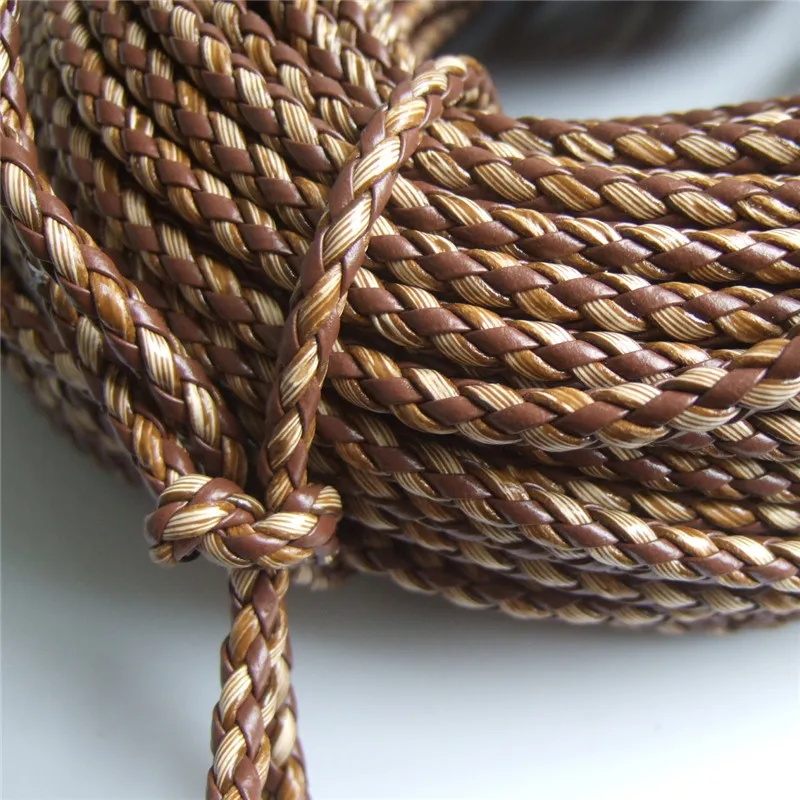 5meters  5mm PU Round Braided Bolo Leather Cord For Bracelets Bangles Jewelry Making