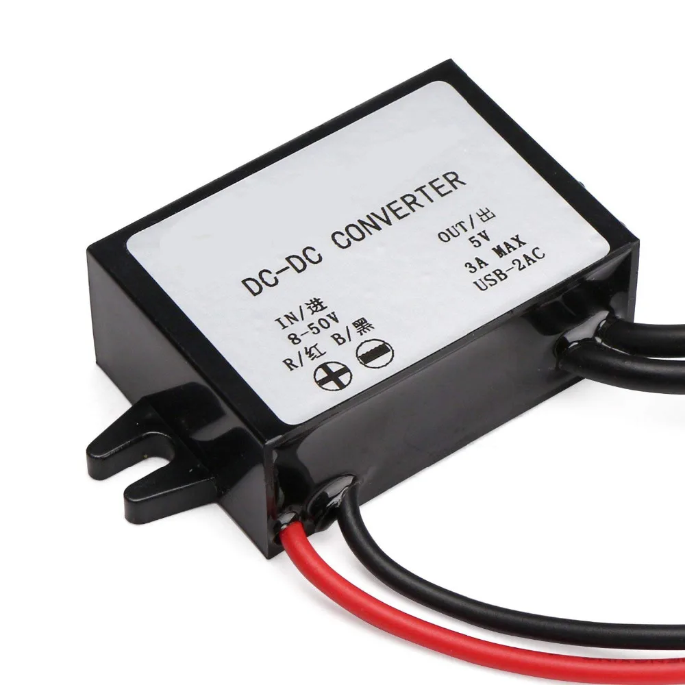 DC-DC Buck Converter 3A Regulator Power Supply Module Step Down Reducer 12V to 5V Transformer Dual USB Ear for Cell