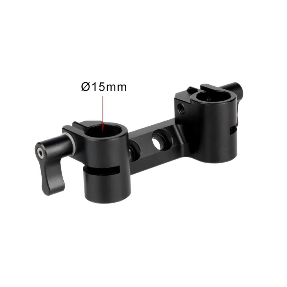NICEYRIG 15mm Rod Clamp Schouder Rig Dubbele 15mm Staaf Stopper DSLR Camera Rig Schouder 15mm Dubbele Stang spoorweg Klem Cap 1/4"