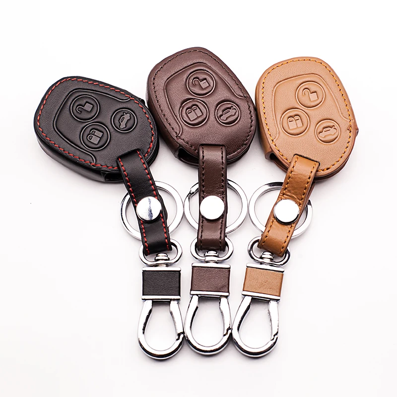 Leather Car Key Cover For Ford Mondeo Carnival Focus C-Max KA GALAXY3 Button Keyboard Cover Remote Control Box case starline a91