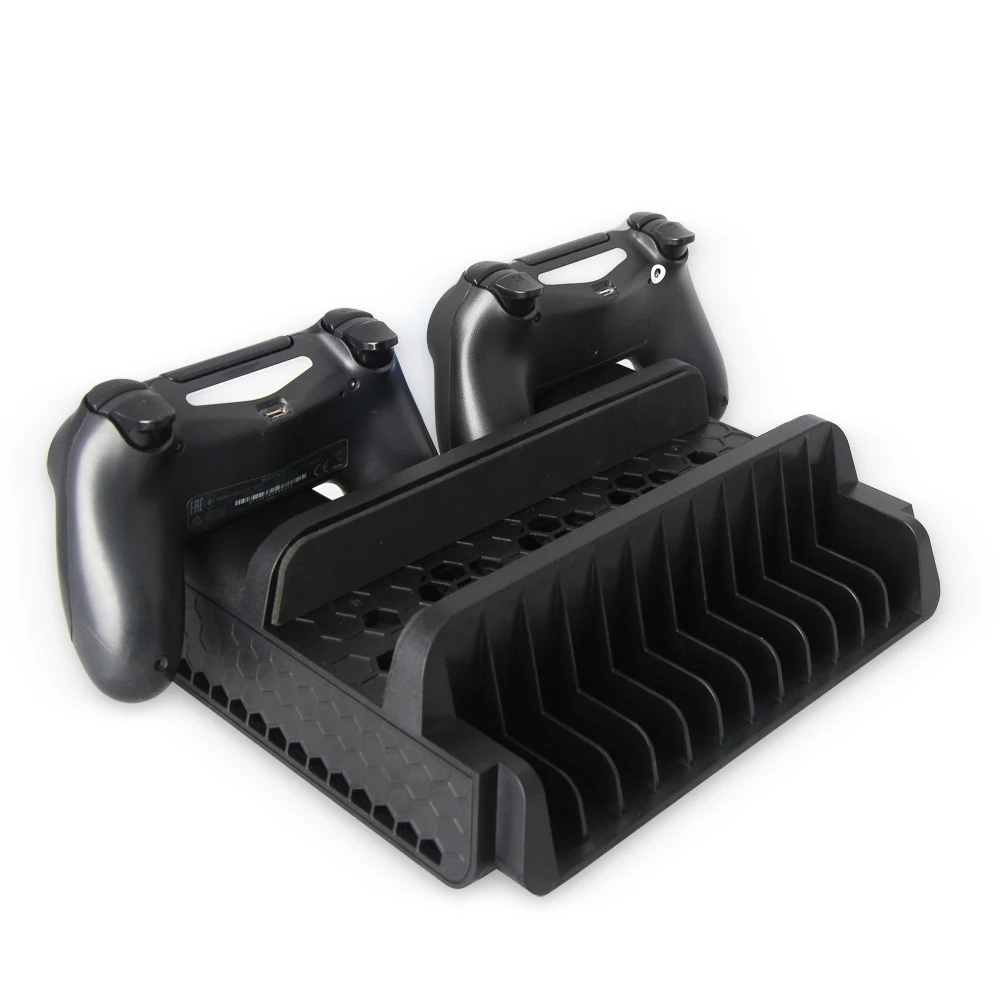 

10PCS For PS4/PS4 Slim/PS4 PRO Vertical Stand with Cooling Fan Cooler Dual Controller Charger Charging Station for Playstation 4