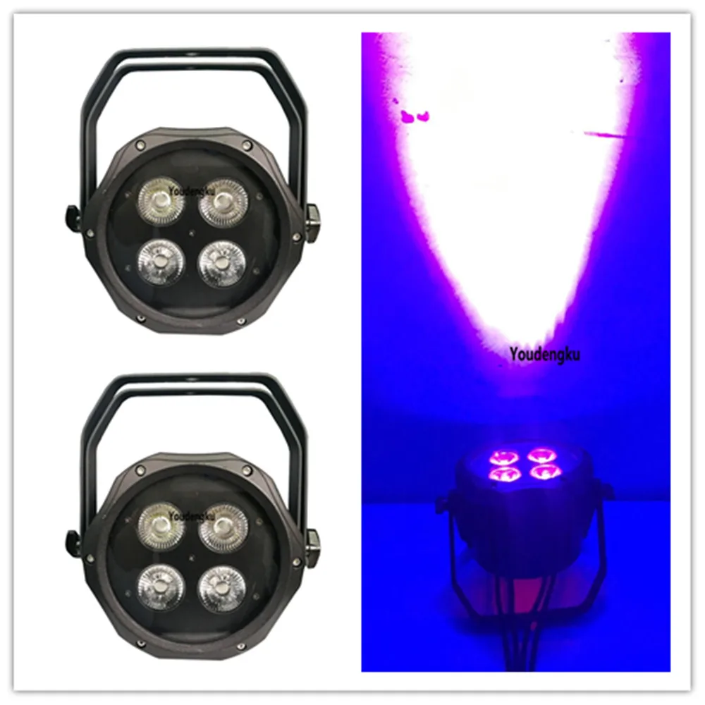 

2 pcs IP65 waterproof led par 4x18w RGBWA UV 6IN1 led flat par Outdoor uplighting