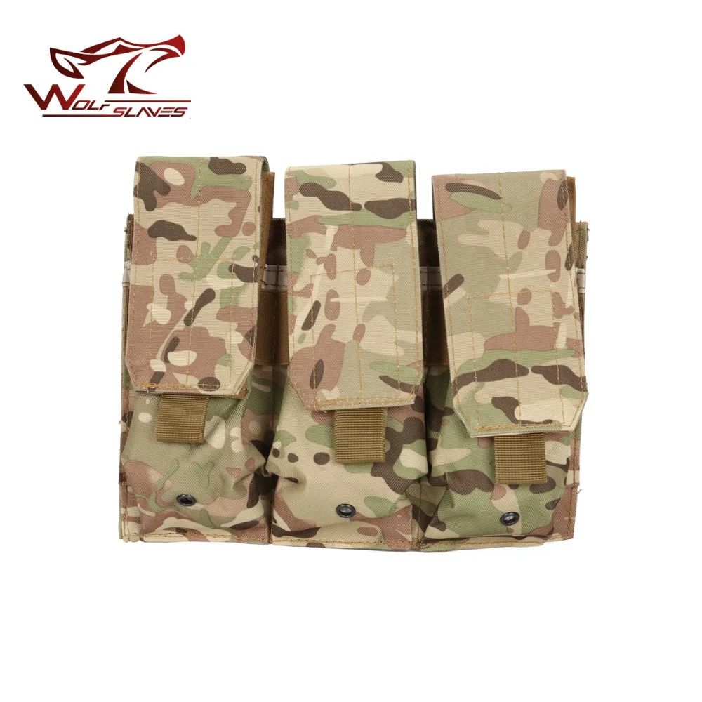 Molle-bolsa táctica Triple Mag para Rifle M4/M16, porta balas, accesorios de caza, verde militar, ACU MC, 5,56mm