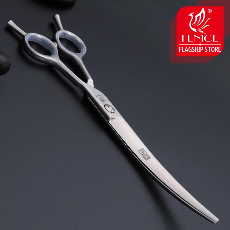 Fenice 7.5 inch Professional Curved Pet Grooming Scissors Japan 440C Dogs Supplies Stylist Shear