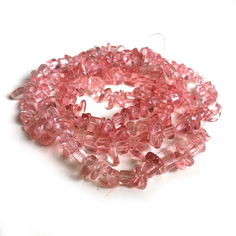 3-5x6-8mm Pink Watermelon Quartzs Beads Natural Freeform Chips Stone Beads For Jewelry Making Beads 32\'\' DIY Beads Trinket