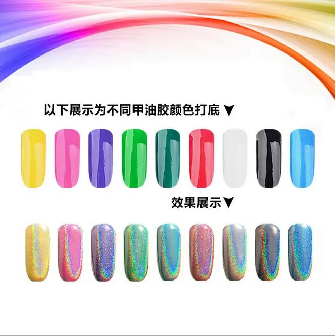 1 g/box Rainbow Pigment Duochrome Pigment Holographic Laser powder Hologram Mica Rainbow Holographic Powder nail decoration