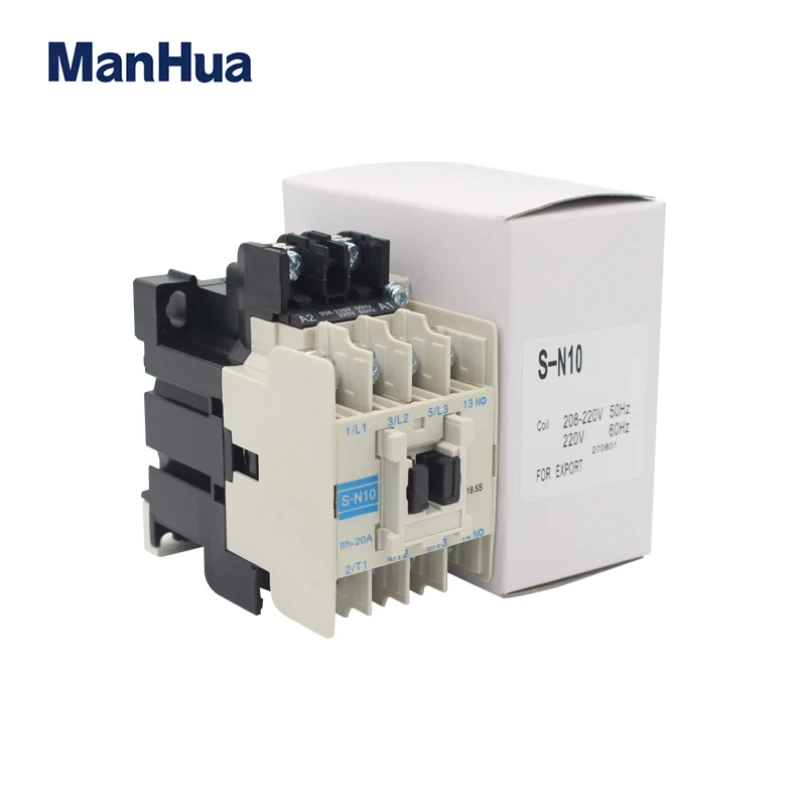 ManHua 220V-660V 10A Electric Magnetic AC Contactor S-N10 for Mitsubishi AC Contactor Type Three Phase