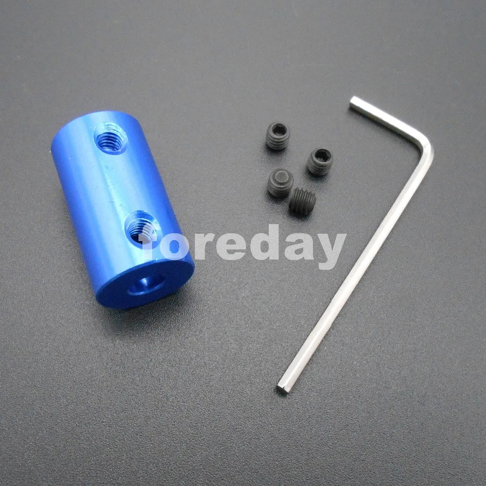 

100PCS 5 to 5mm Coupling Coupler Aluminum alloy Length 25mm Out-Dia:14mm BLUE !!! *FD308X100