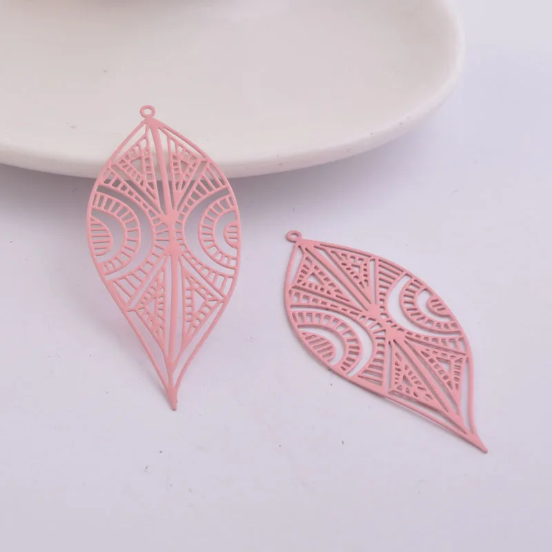 30 Stück AB5394 25*58mm zarte hohle Baumblatt-Ohrringanhänger, große Blätter, DIY-Schmuckzubehör – Detail 4