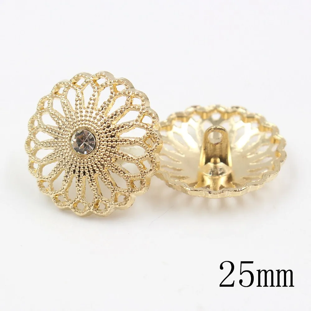 10pcs/lot Hollow Style metal buttons Gold for clothing sweater coat decoration shirt buttons accessories DIY JS-0278