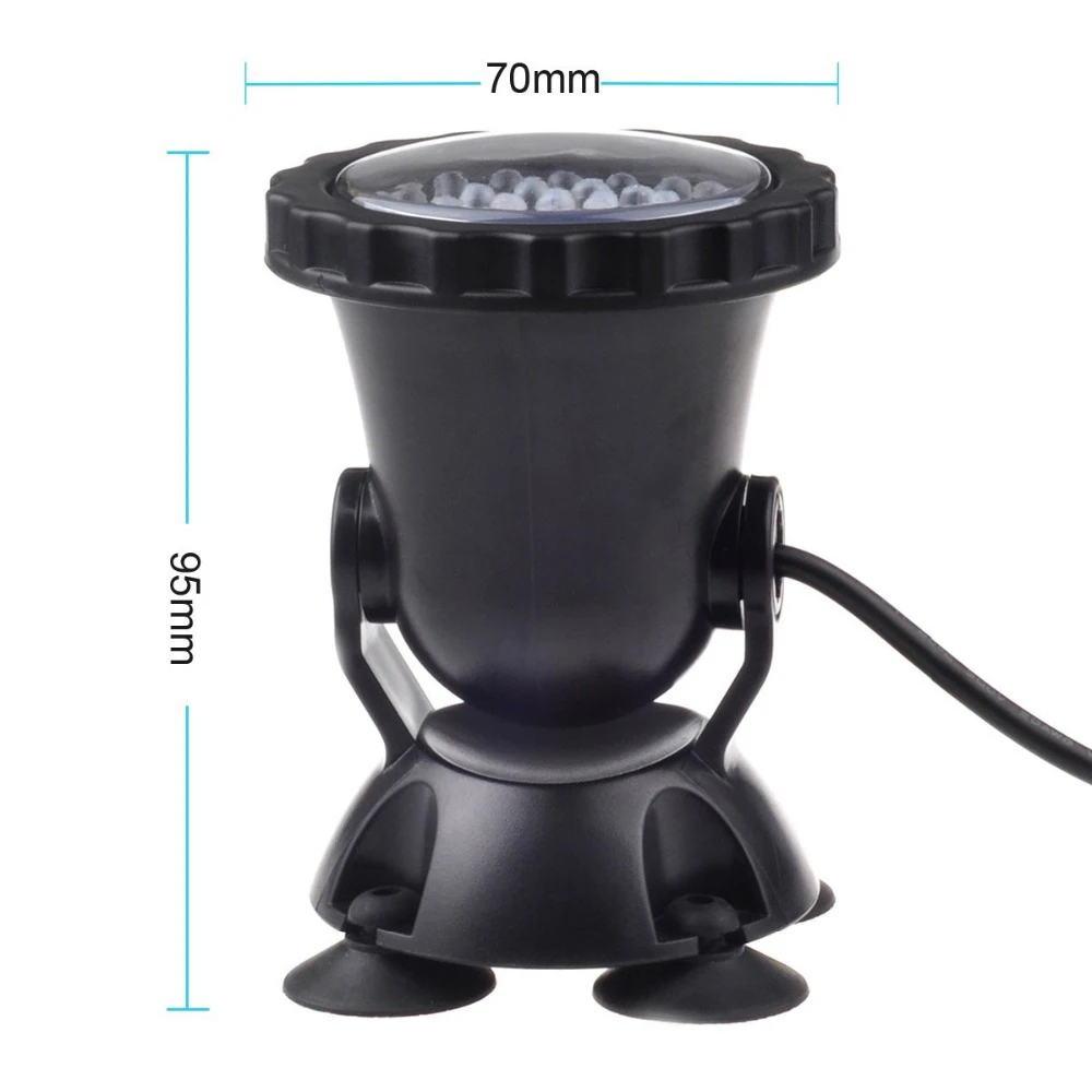 12V RGB LED Underwater Light 36LED IP68 Waterproof Aquarium Spotlight Swiming Pool Fountains Pond Tank Light for Landscape Decor