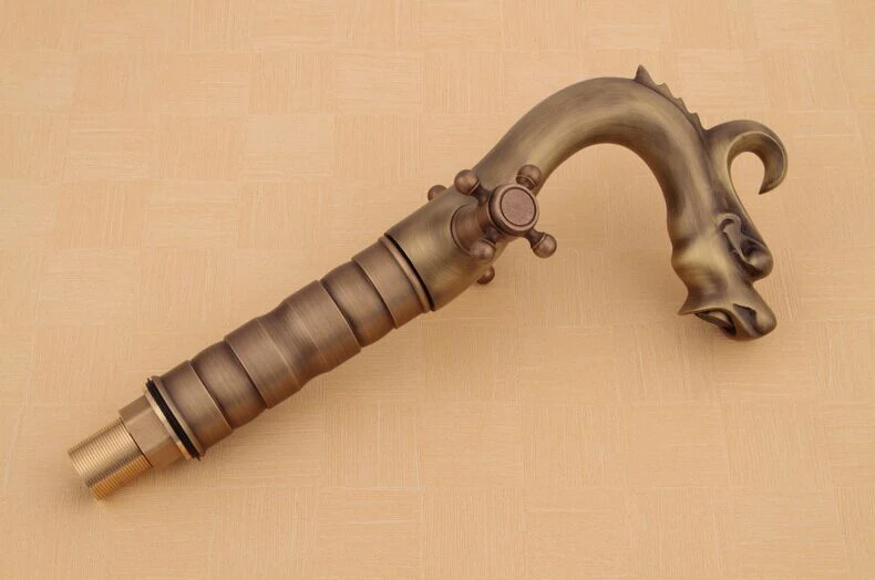 Longkou whole basin taps antique copper, hot and cold water, national mail