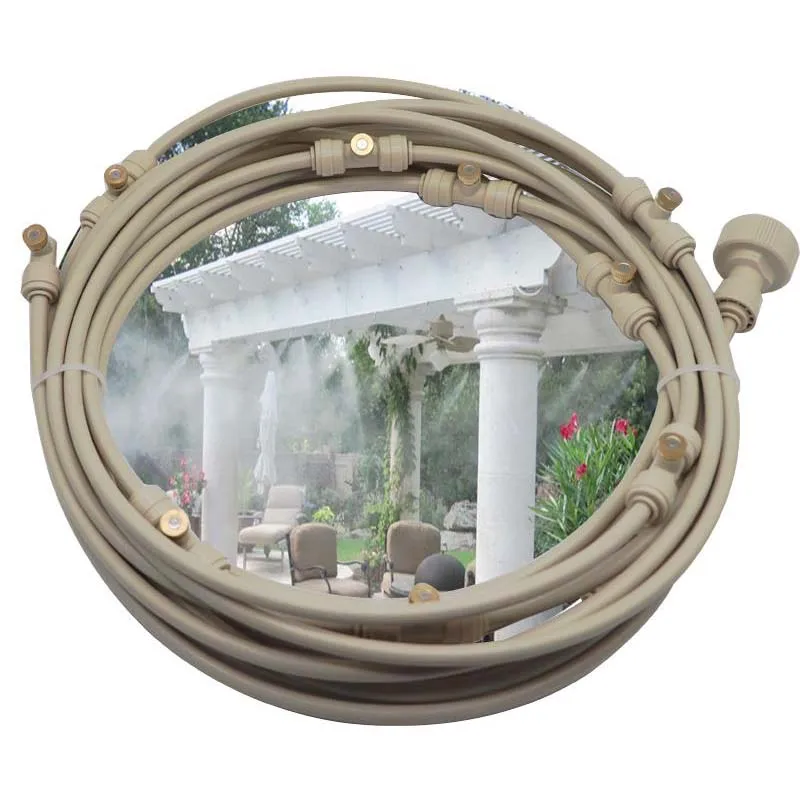 

Beige 6M -18M Outdoor Garden water fog mist cooling system with brass nozzles