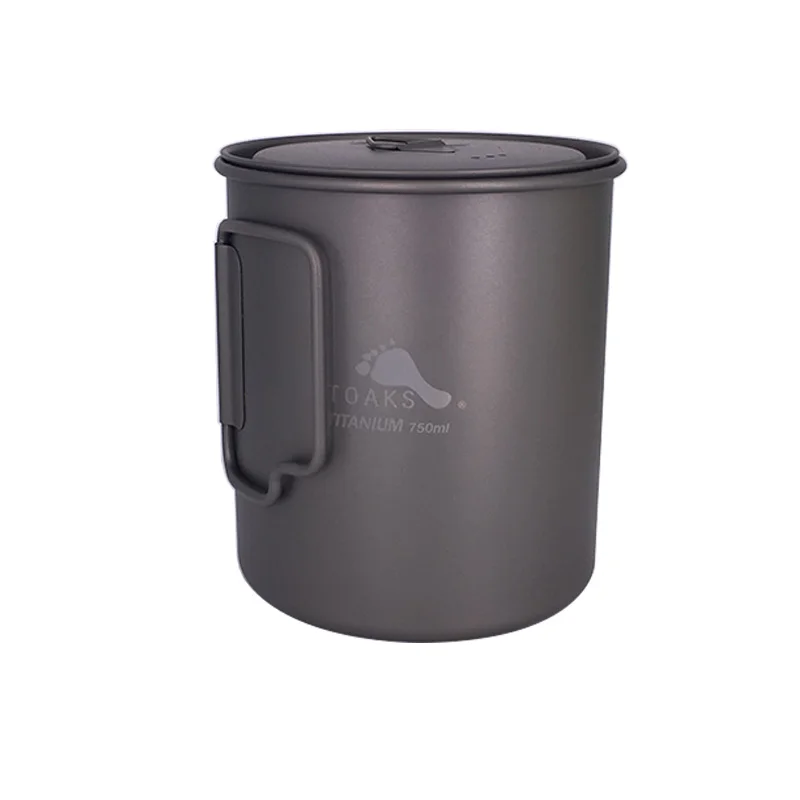 

TOAKS 3in1 Titanium Pot 750ml Ultralight Portable Titanium Mugs Camping Titanium Cup POT-750ML