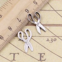 30pcs Charms Scissors 19x11mm Tibetan Bronze Silver Color Pendants Antique Jewelry Making DIY Handmade Craft