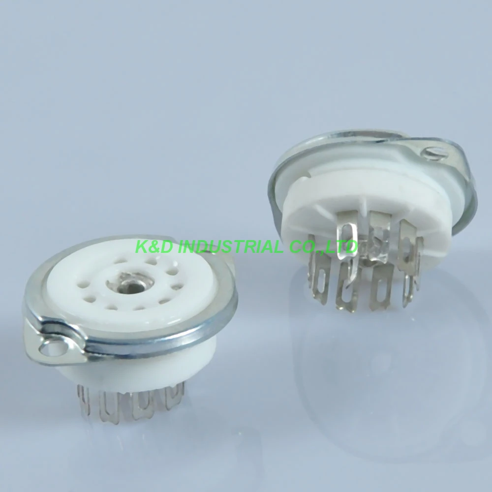 5pcs 9pin Audio Amp Sliver Tube Socket 12AX7 12AU7 ECC83 6922 Chassis Mount for Amplifier