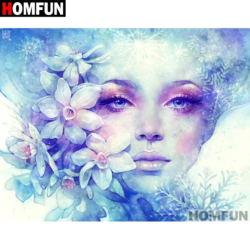 

HOMFUN Full Square/Round Drill 5D DIY Diamond Painting "Girl flower" Embroidery Cross Stitch 5D Home Decor Gift A07379