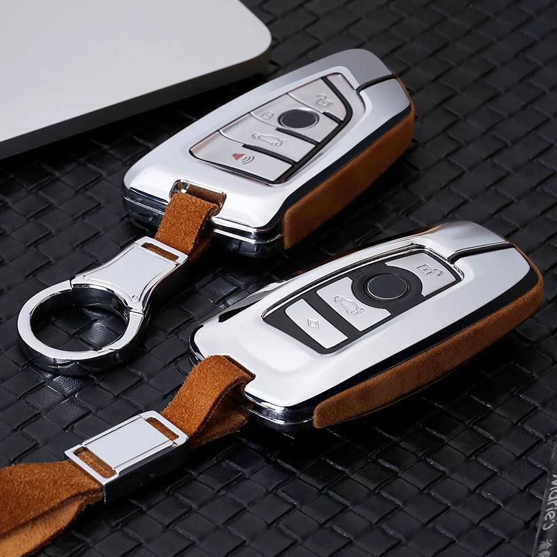 

High Quality Car Suede Leather Key Holder Cover For BMW X1 X3 X4 X5 X6 E90 E60 E36 E93 F15 F16 F48 G30 F11 F30 Key Case For Car