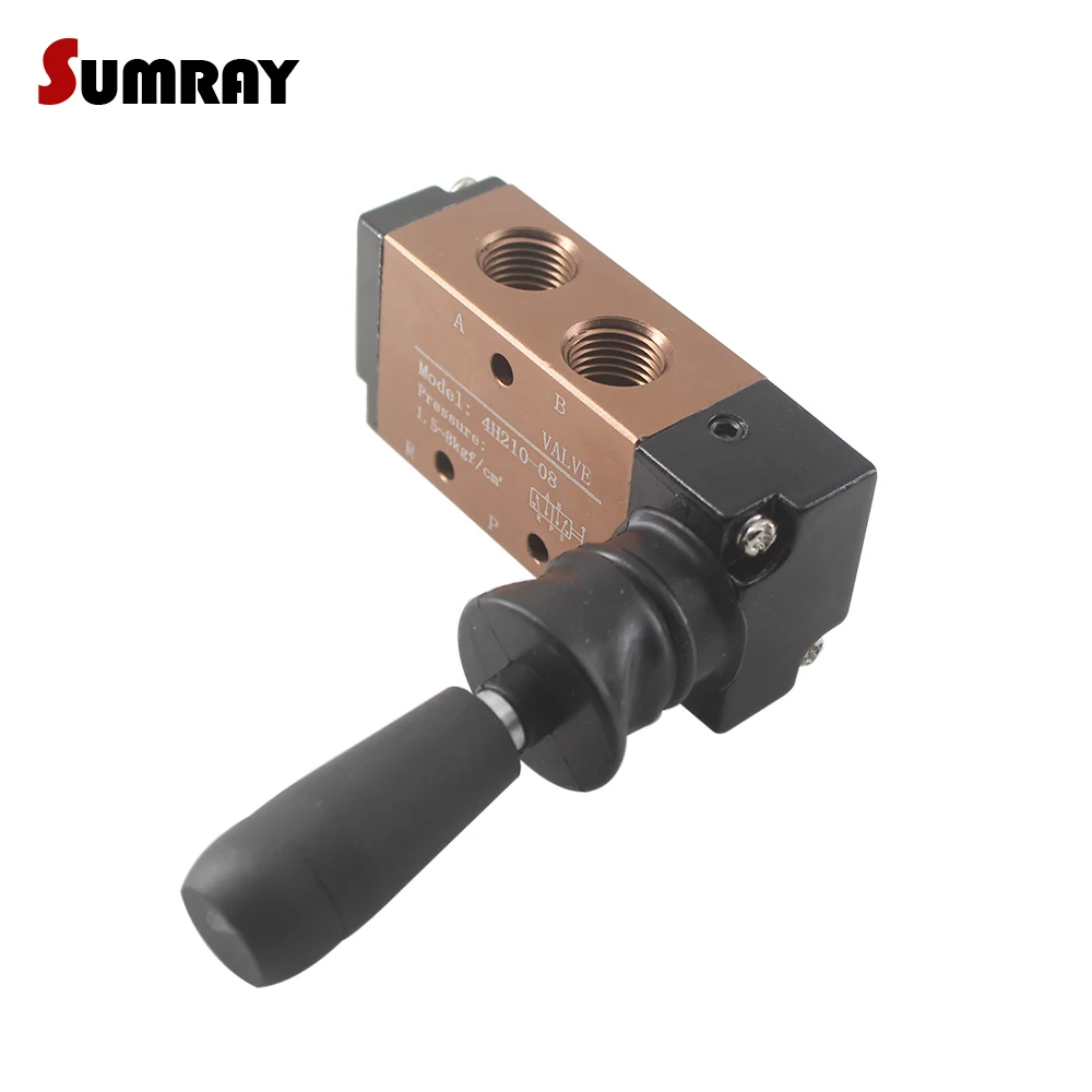 SUMRAY 4H210-08/4H310-10 Pneumatic Hand Lever Valve 5 Way 2 Position Hand-Operated Valve Direct Acting Pneumatic Manual Valve