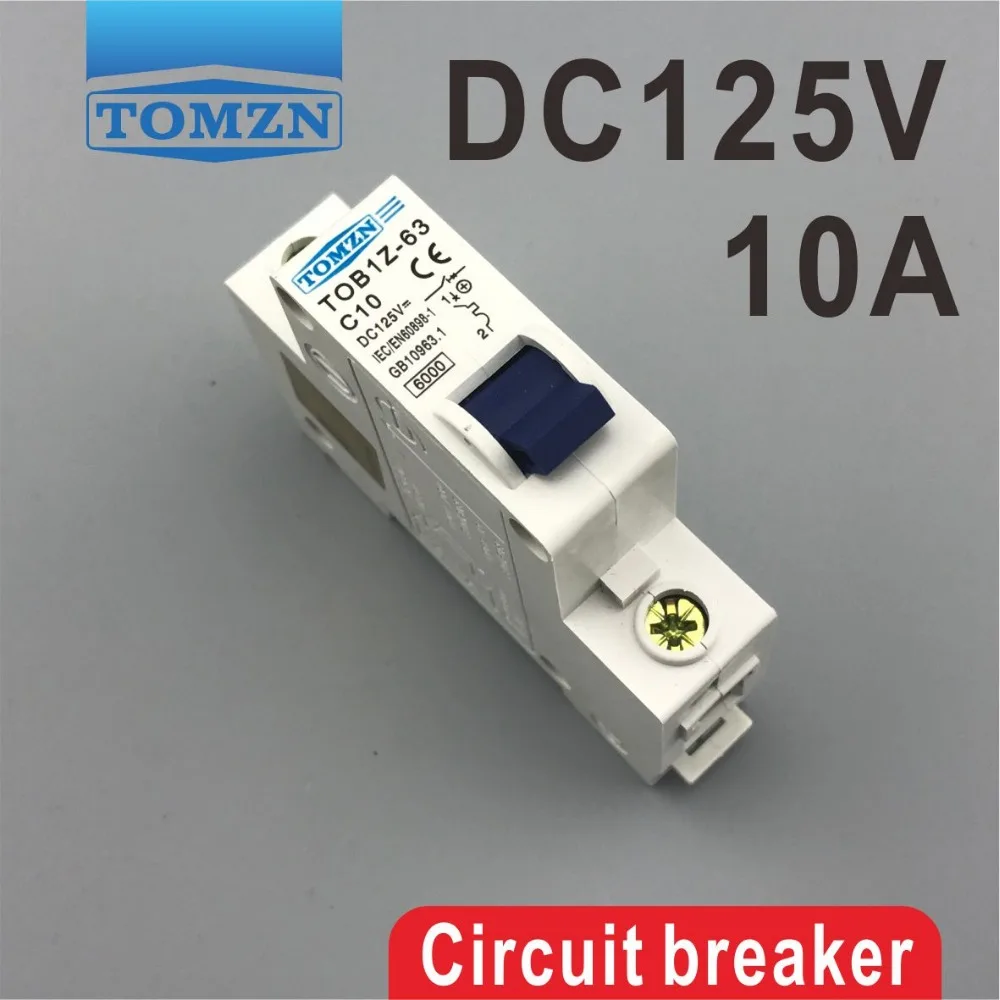 1P 10A DC 125V  Circuit breaker MCB C curve