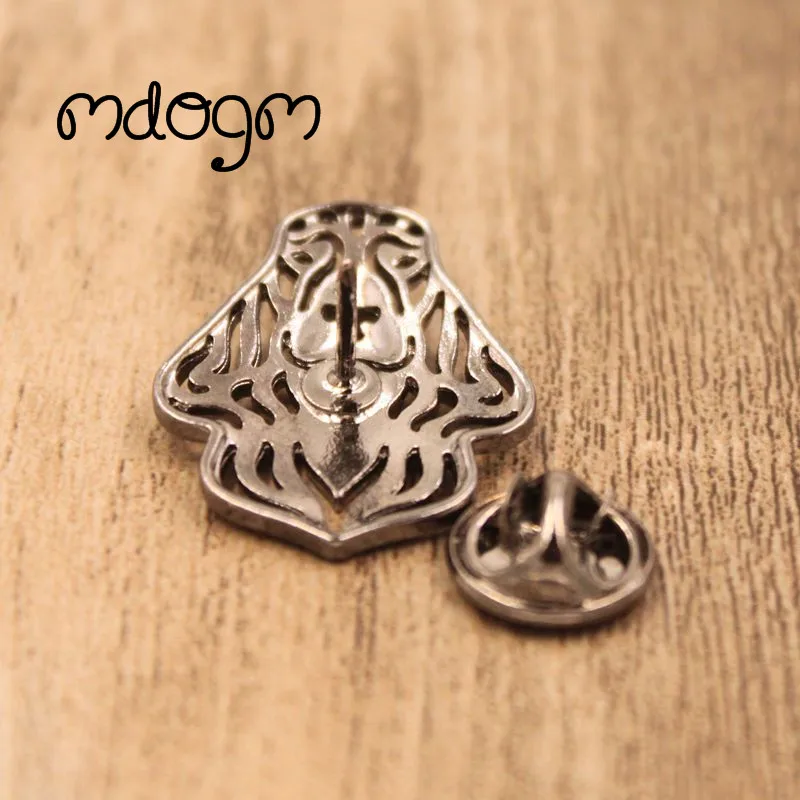 Mdogm Cocker Spaniel Dog Animal Brooches And Pins  Suit Cute Metal Funny Small Father Collar Badges Gift For Male Men B084