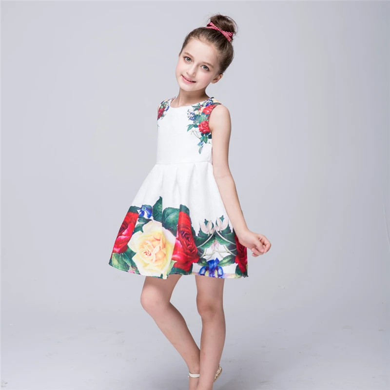 NEW Girl Printing Vest Dresses Flower Girl Dresses