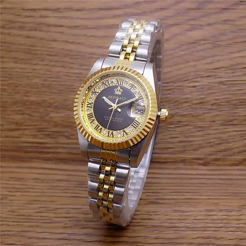 Reginslip-Montre à Quartz Datejust pour Homme, Lunette Cannelée, Cadran Romain Vintage, Acier Inoxydable, Horloge Shoous, Classique, Mode, Marque