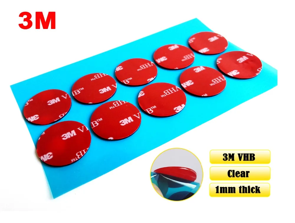 3M VHB Double Sided Adhesive Clear Circle Round for Car ETC, in car Photo Support, Home Kitchen Small Parts Bond, Dia 25mm 30mm