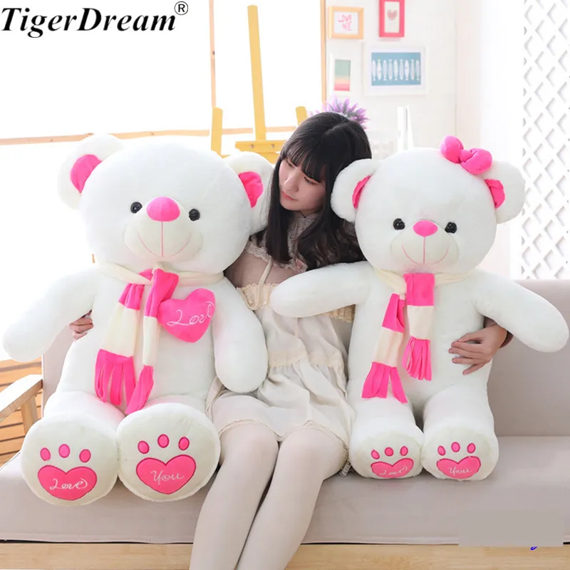 

Soft PP Cotton Stuffed Bear With Scarf Toy Animals Bears Sleeping Pillows For Valentine's Day Gift Teddy Bear Cushions 3 Size