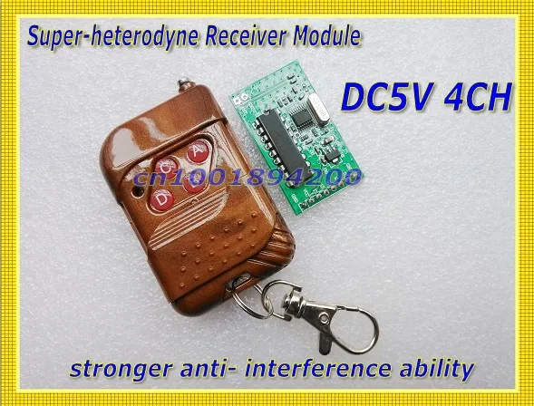 Radio Receiver Module 5V 4CH Stronger Anti- Interference Ability Superheterodyne Module 433.92MHZ Decoding Momentary/Latched