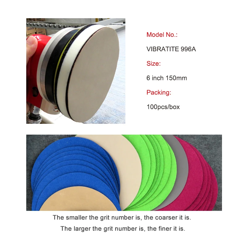 20pcs 6 인치 150mm 방수 샌딩 디스크 후크 & 루프 실리콘 카바이드 샌드페이퍼 습식/건식 60 ~ 10000 연마 용 그릿