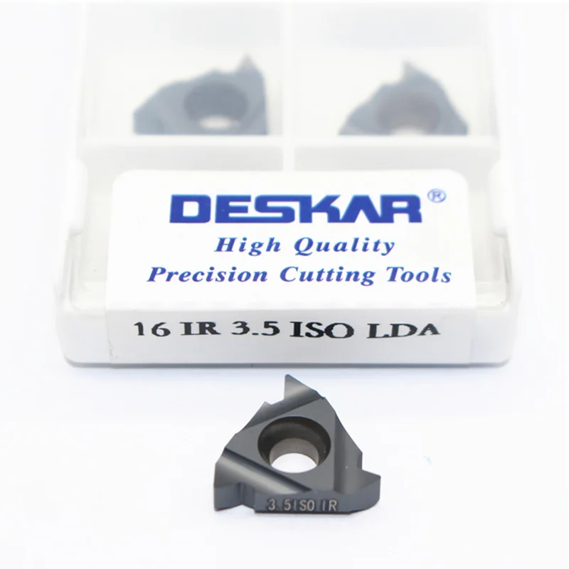 10pcs 16ER 0.5/0.75/1/1.25/1.5/1.75/2/2.5/3 ISO LDA Carbide Inserts CVD Coating DESKAR Cut Steel