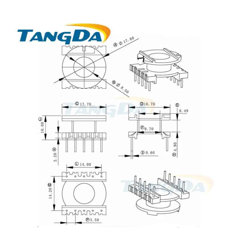 Tangda ER ER2510 Type 5+5 pin 10P Bobbin magnetic core + skeleton ferrites Power Transformer housing PC44 DIP