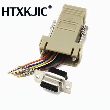 

High Quality DB9 Female to RJ45 Female DB9 to RJ45 Adapter Connector rs232 modular cab-9as-fdte to rj45 db9 for Computer AQJG